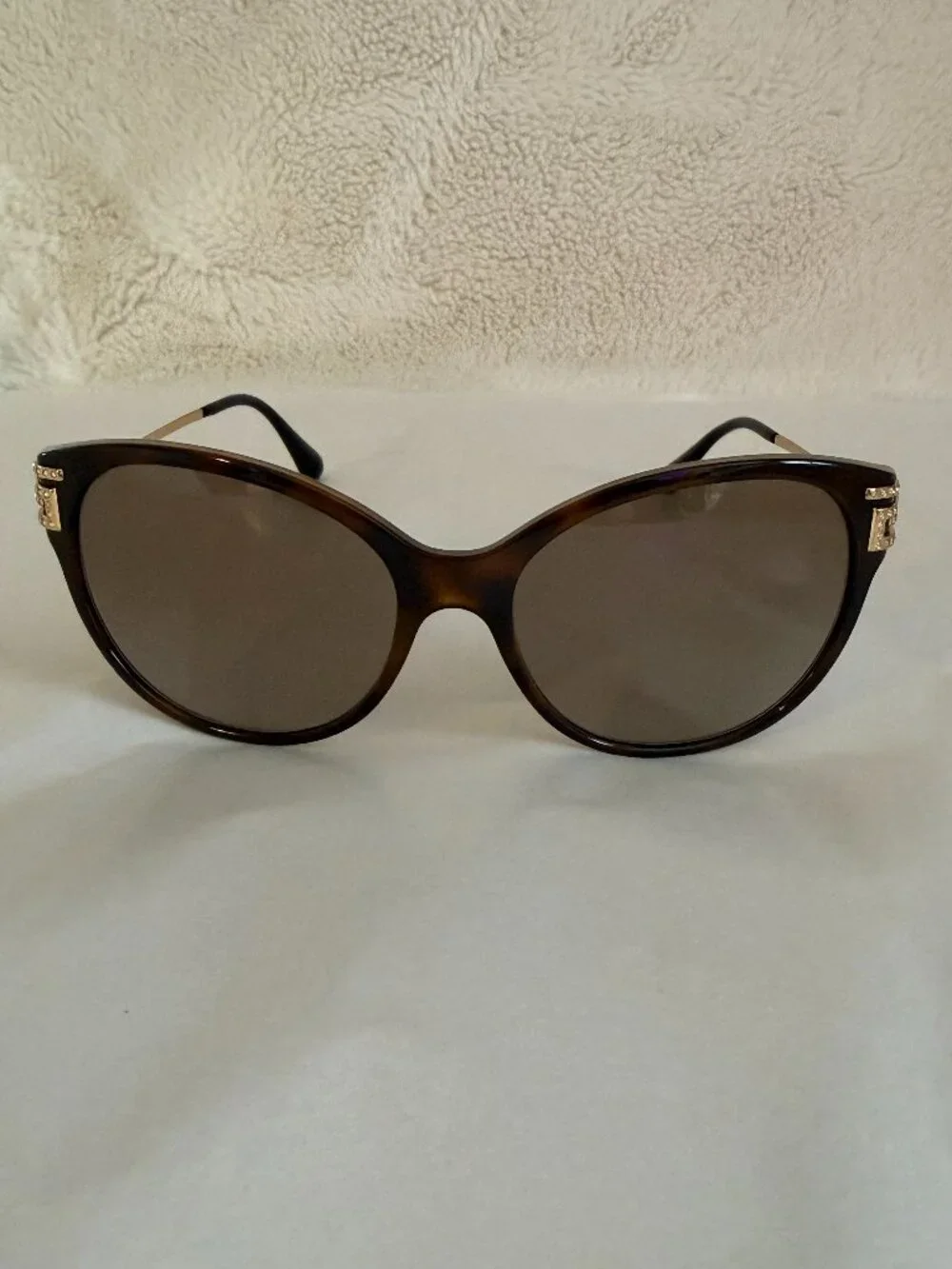 Versace Cat Eye Havana Gold Crystals VE4316-B 5148/13 57-17-140 Sunglasses - Picture 5 of 14